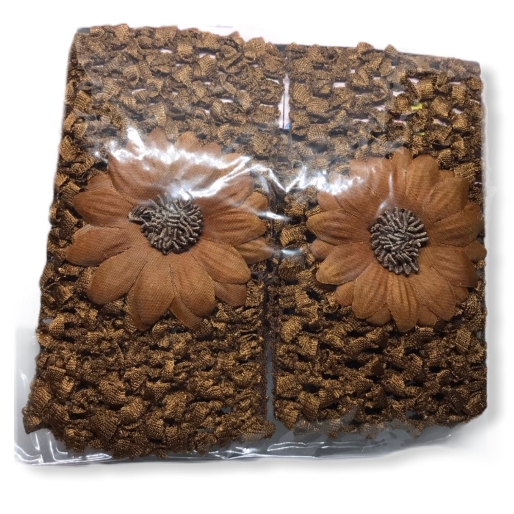 Floral Vintage Lacey Brown Hair Accessory 2 pack Kidcore Trendy twee cute